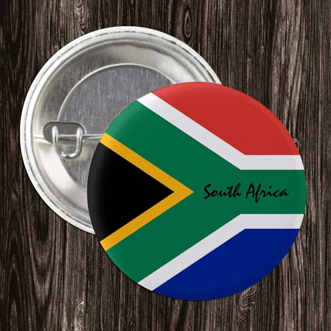 Macaron Rond 2,50 Cm Bouton Afrique du Sud, Drapeau patriotique sud-afr (Créateur téléchargé)
