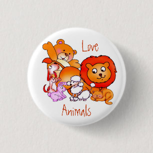 Macaron Rond 2,50 Cm Bouton Aimer les animaux