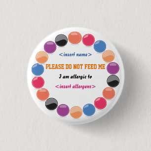 Macaron Rond 2,50 Cm Bouton Alerte allergique