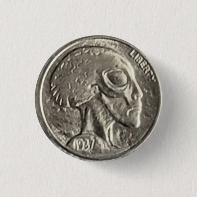 Macaron Rond 2,50 Cm Bouton Alien Head Coin (Devant)