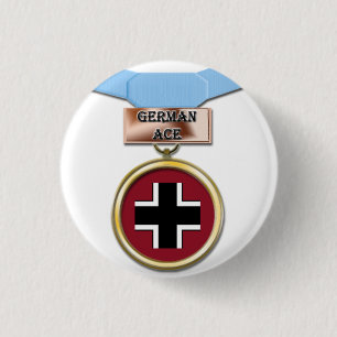 Macaron Rond 2,50 Cm Bouton allemand de médaille d'as