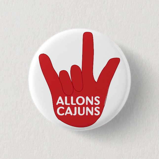 Macaron Rond 2,50 Cm Bouton Allons Cajuns (Devant)
