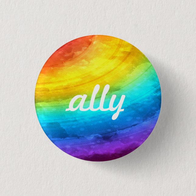 Macaron Rond 2,50 Cm Bouton Ally LGBTQ+ (Devant)