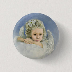 Macaron Rond 2,50 Cm Bouton Angel de Noël