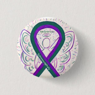 Macaron Rond 2,50 Cm Bouton Angel du ruban de sensibilisation à la sch
