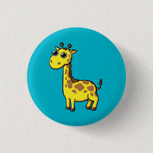Macaron Rond 2,50 Cm Bouton Animé de girafe