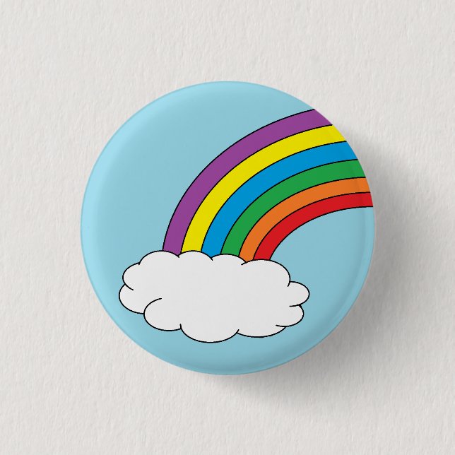 Macaron Rond 2,50 Cm Bouton "Anniversaire Arc-en-ciel" (Devant)