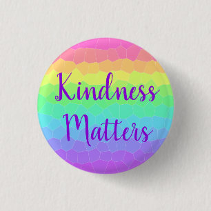 Macaron Rond 2,50 Cm Bouton arc-en-ciel Kindness Matters