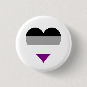 Macaron Rond 2,50 Cm Bouton asexuel de coeurs de fierté