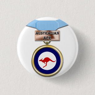Macaron Rond 2,50 Cm Bouton australien de médaille d'as