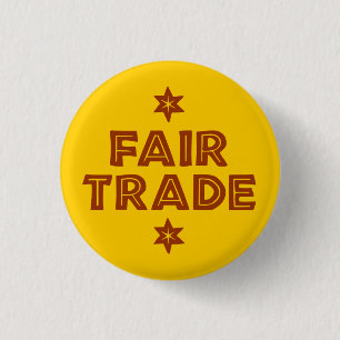 Macaron Rond 2,50 Cm Bouton avec le slogan FAIR TRADE