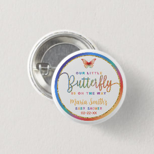 Macaron Rond 2,50 Cm Bouton Baby shower arc-en-ciel