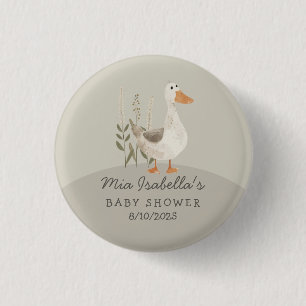 Macaron Rond 2,50 Cm Bouton Baby shower oie d'aquarelle mignonne