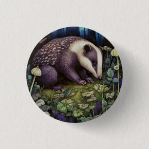 Macaron Rond 2,50 Cm Bouton Badger de minuit