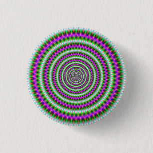 Macaron Rond 2,50 Cm Bouton Bagues à dents vert et rose