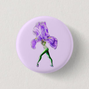 Macaron Rond 2,50 Cm Bouton Ballerina Iris Flower Ballet Dancer