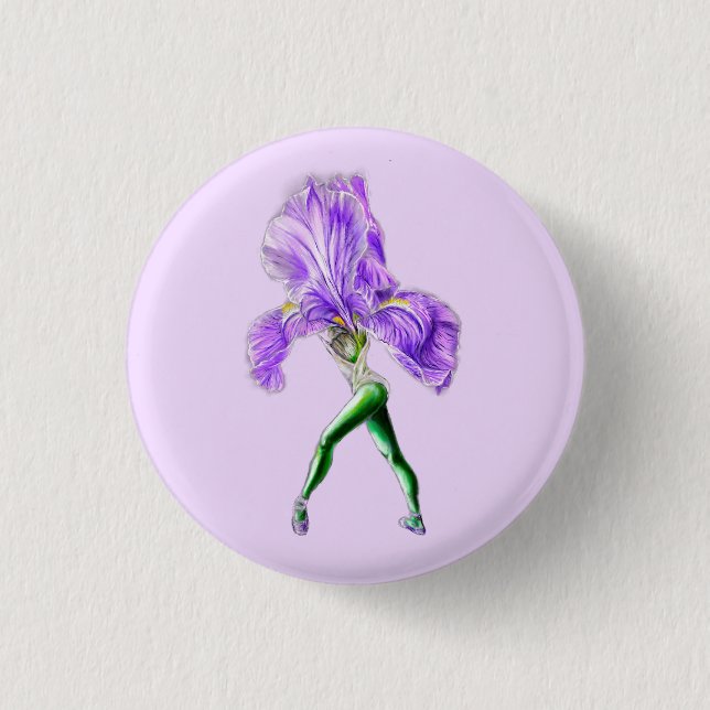 Macaron Rond 2,50 Cm Bouton Ballerina Iris Flower Ballet Dancer (Devant)