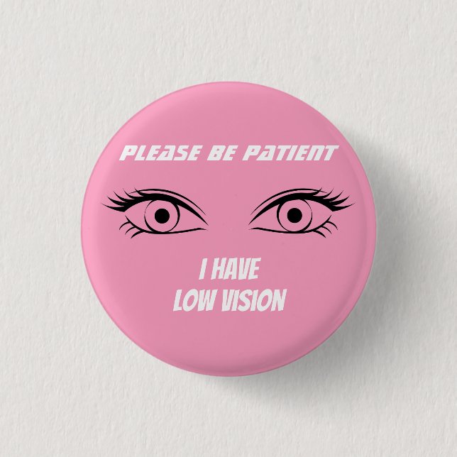 Macaron Rond 2,50 Cm Bouton Basse Vision rose (Devant)