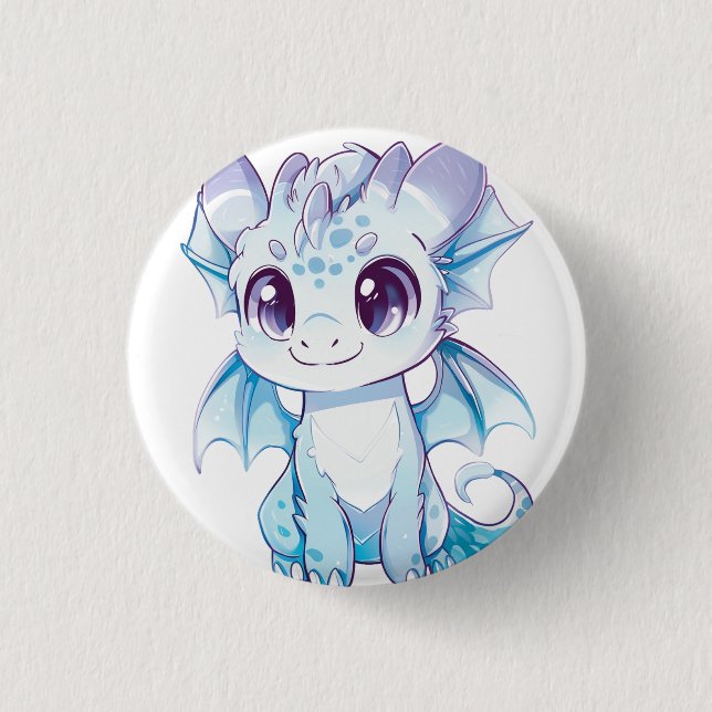 Macaron Rond 2,50 Cm Bouton Bébé Dragon (Devant)