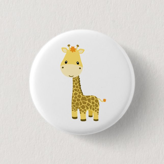 Macaron Rond 2,50 Cm Bouton Bébé Giraffe (Devant)