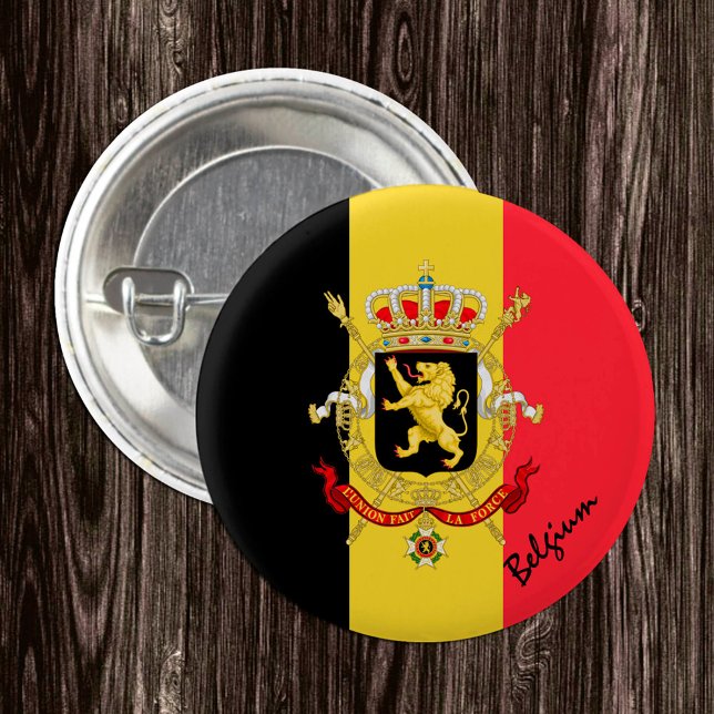Macaron Rond 2,50 Cm Bouton Belgique, mode Drapeau Belge patriotique (Créateur téléchargé)