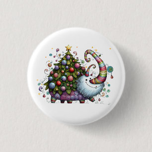 Macaron Rond 2,50 Cm Bouton Bête d'arbre de Noël
