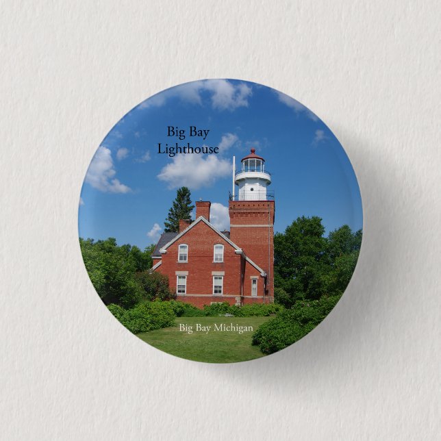 Macaron Rond 2,50 Cm Bouton Big Bay Lighthouse (Devant)