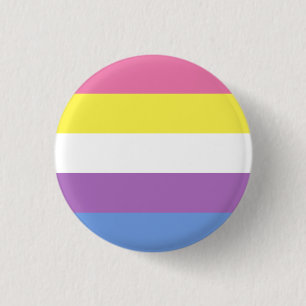 Macaron Rond 2,50 Cm Bouton Bigender Pride (Jaune)