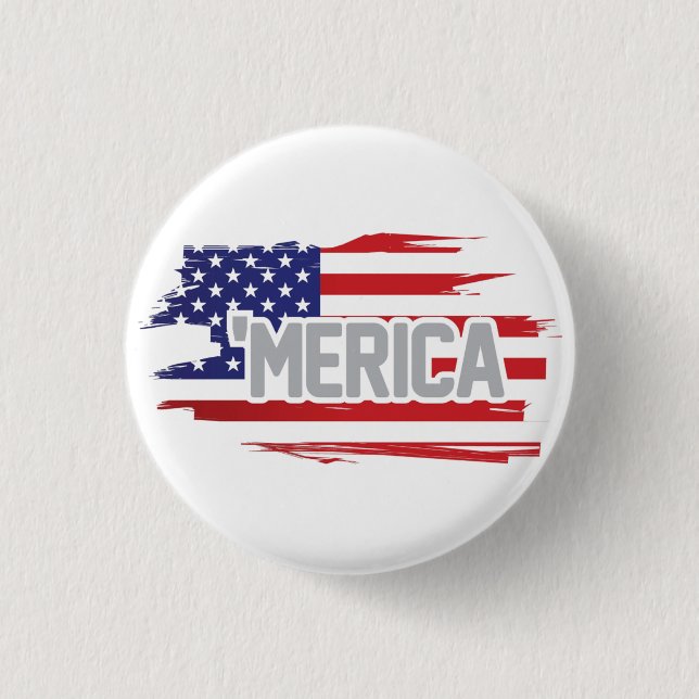 Macaron Rond 2,50 Cm "Bouton blanc et bleu rouge de Merica (Devant)