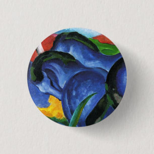 Macaron Rond 2,50 Cm Bouton bleu de chevaux de Franz Marc