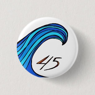 Macaron Rond 2,50 Cm Bouton Bleu de la vague sur 45 ronds