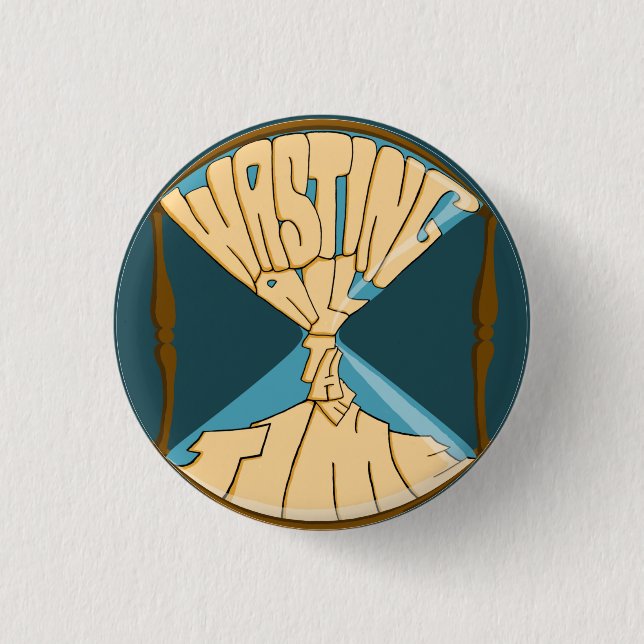 Macaron Rond 2,50 Cm Bouton bleu de logo (Devant)