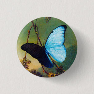 Macaron Rond 2,50 Cm Bouton bleu de papillon de Morpho