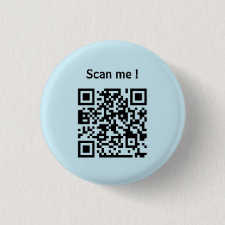 Macaron Rond 2,50 Cm bouton bleu de promotion de site web avec code QR 