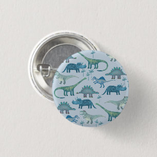 Macaron Rond 2,50 Cm Bouton bleu dinosaures