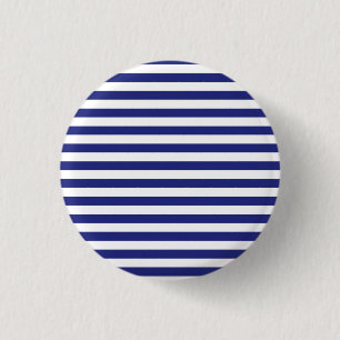 Macaron Rond 2,50 Cm Bouton bleu et blanc de rayures