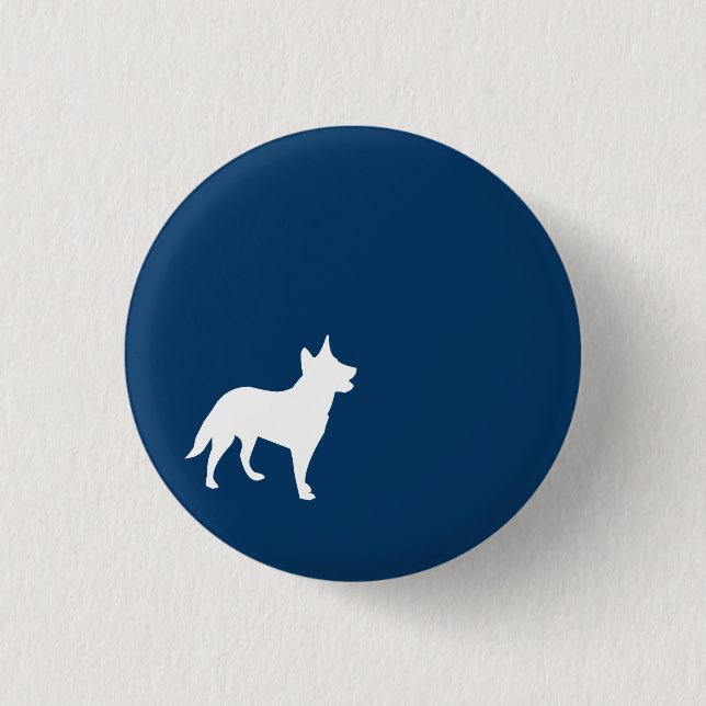 Macaron Rond 2,50 Cm Bouton bleu-foncé de chien (Devant)