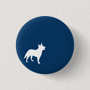 Macaron Rond 2,50 Cm Bouton bleu-foncé de chien