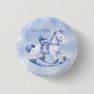 Macaron Rond 2,50 Cm Bouton bleu Rocking Horse