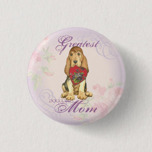 Macaron Rond 2,50 Cm Bouton Bloodhound Heart Mom Pinback