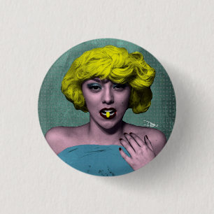 Macaron Rond 2,50 Cm Bouton Bombshell POP Art