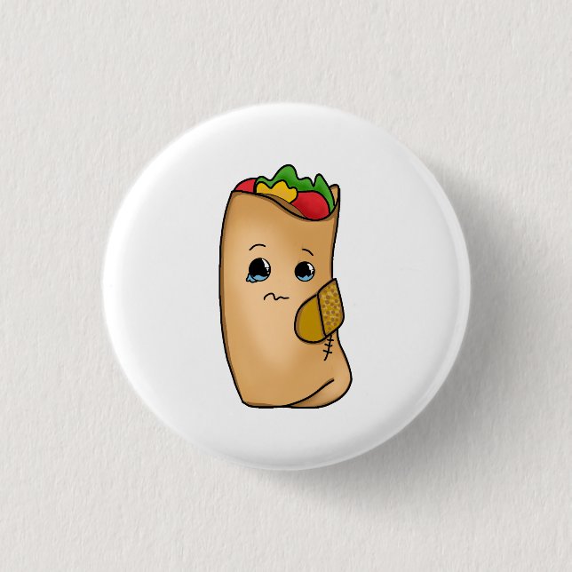 Macaron Rond 2,50 Cm Bouton Bon Burritos Ne s'effondre pas (Devant)