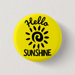 Macaron Rond 2,50 Cm Bouton Bonjour Sunshine