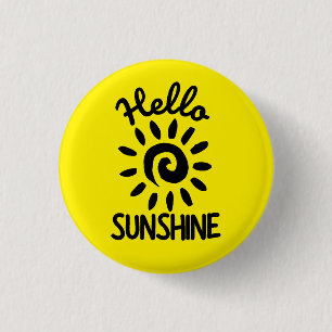 Macaron Rond 2,50 Cm Bouton Bonjour Sunshine