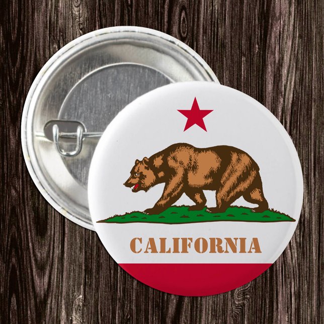 Macaron Rond 2,50 Cm Bouton Californie, drapeau californien patriotique (Créateur téléchargé)