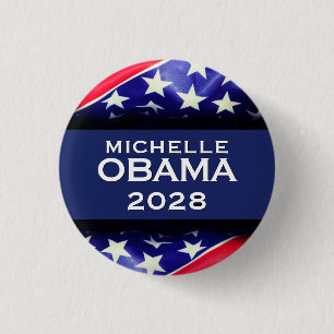 Macaron Rond 2,50 Cm Bouton Campagne Michelle OBAMA 2028