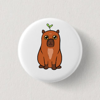 Macaron Rond 2,50 Cm Bouton / Capybara Cute