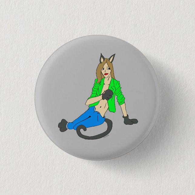 Macaron Rond 2,50 Cm bouton catgirl (Devant)