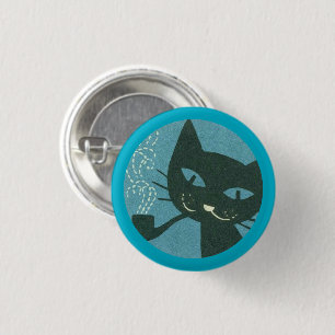Macaron Rond 2,50 Cm Bouton Chat Fumeur de Pipe
