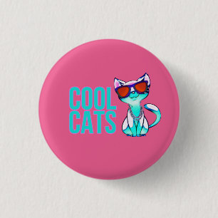 Macaron Rond 2,50 Cm Bouton Chats cool